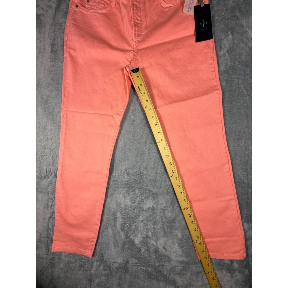 NYDJ Clarissa Ankle Skinny Jeans Bright Coral Pink Womens Size 10P Petite NWT - Picture 4 of 14